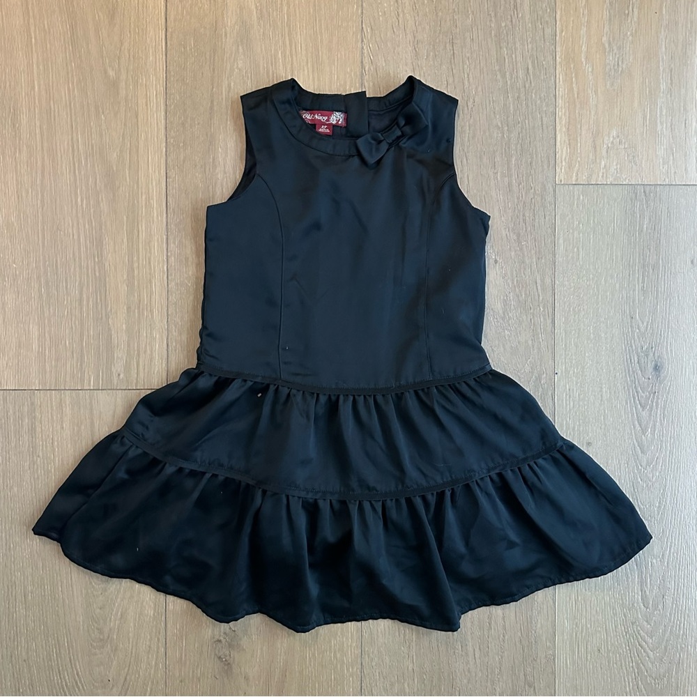 Old Navy Black satin Sleeveless Kids Dress